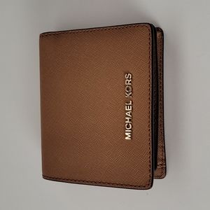 MICHAEL KORS Small Brown Trifold Wallet